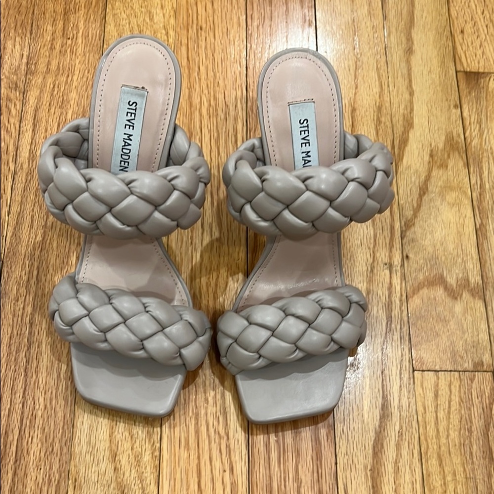 Steve Madden Gray Braided Heels
